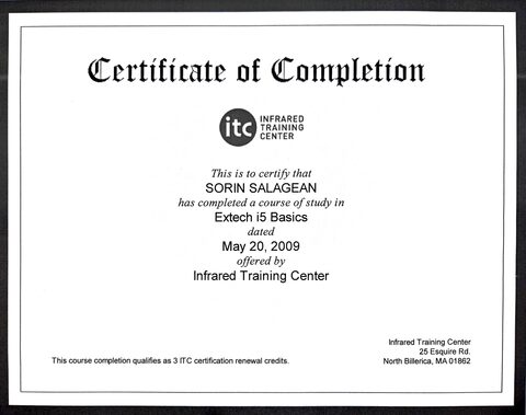 Certificat de absolvire ITC — Extech i5 Basics (2009)