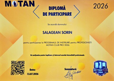 Diplomă de participare Motan Club Pro 2026